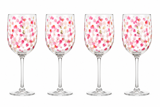 Its Raining Confetti Wine Glasses, Set
