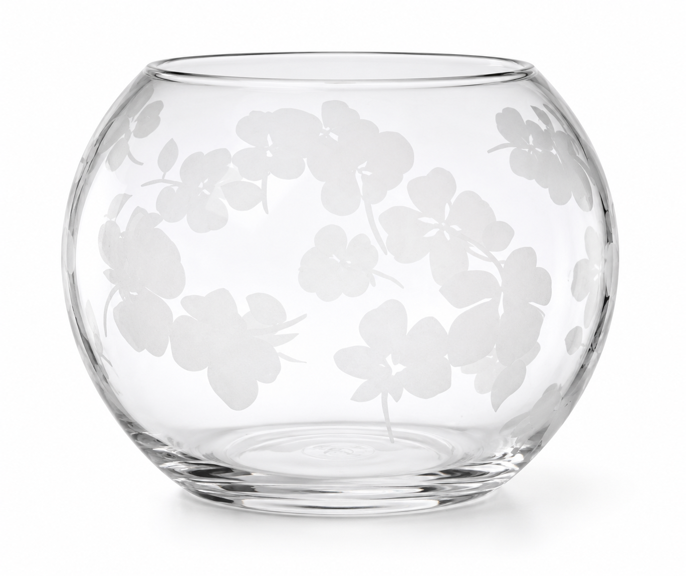 Spring Pansies Glass Petite Rose Bowl
