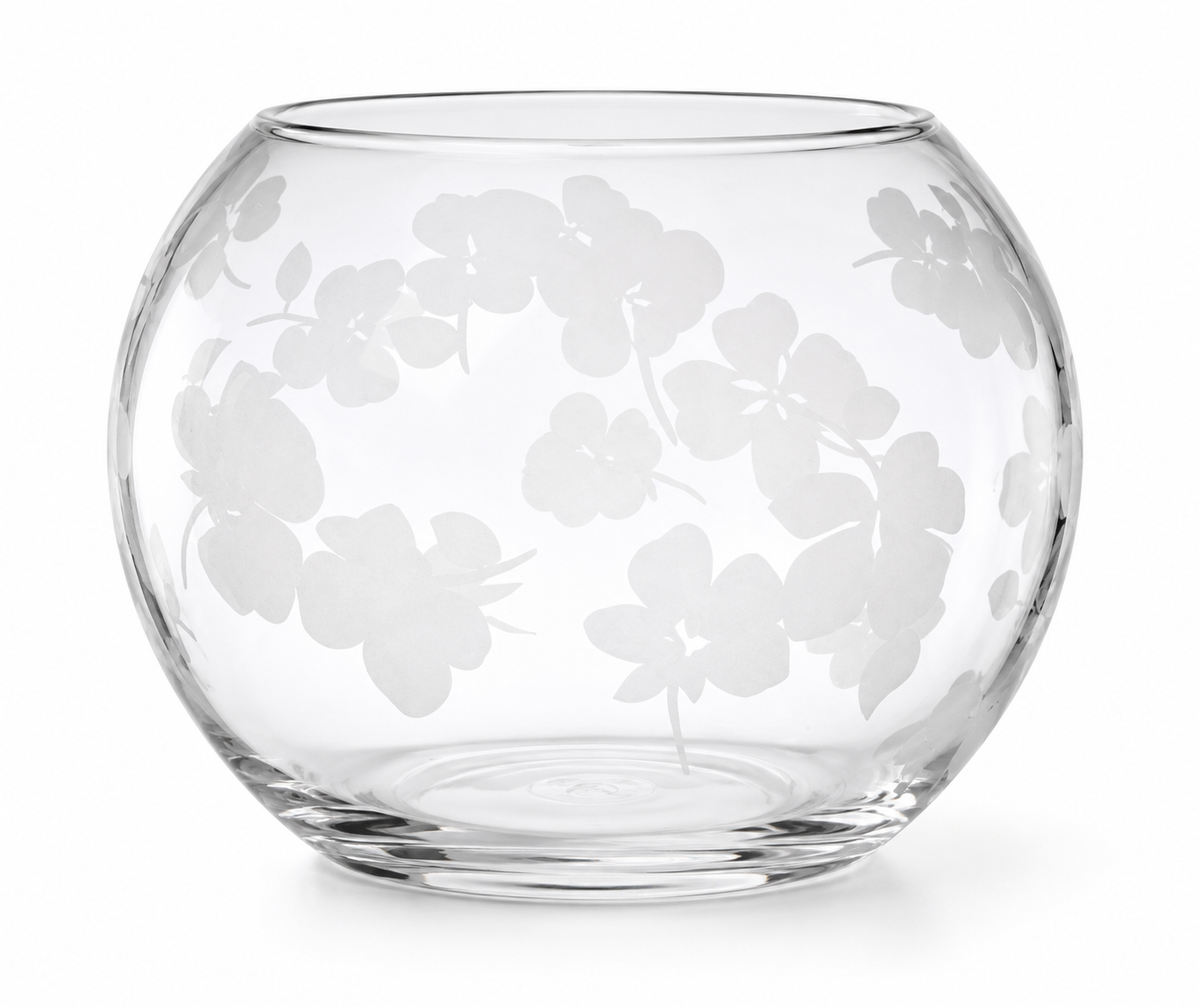 Spring Pansies Glass Petite Rose Bowl