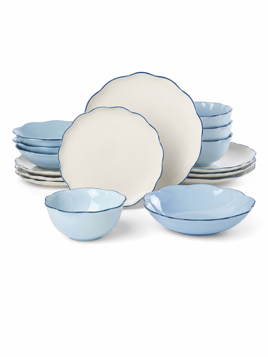 Garden Party Blue 16-Piece Dinnerware Se