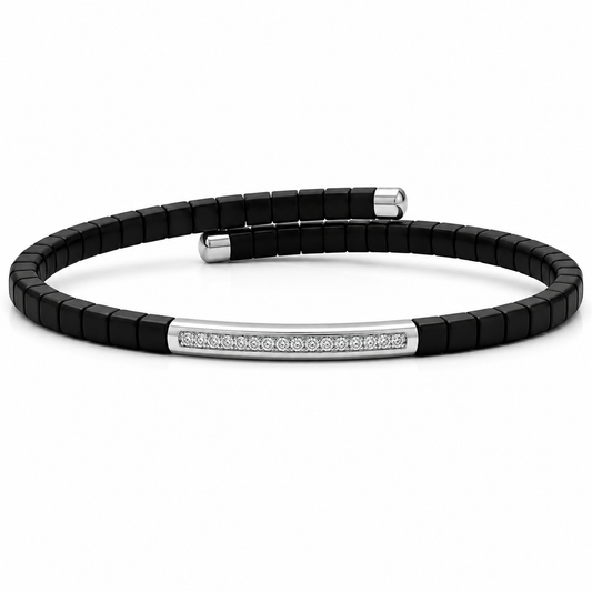Ceramic Diamond Silm Bar White 18 K