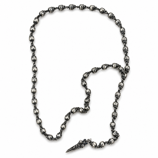 Skull Drop Necklace Sapphire Edition
