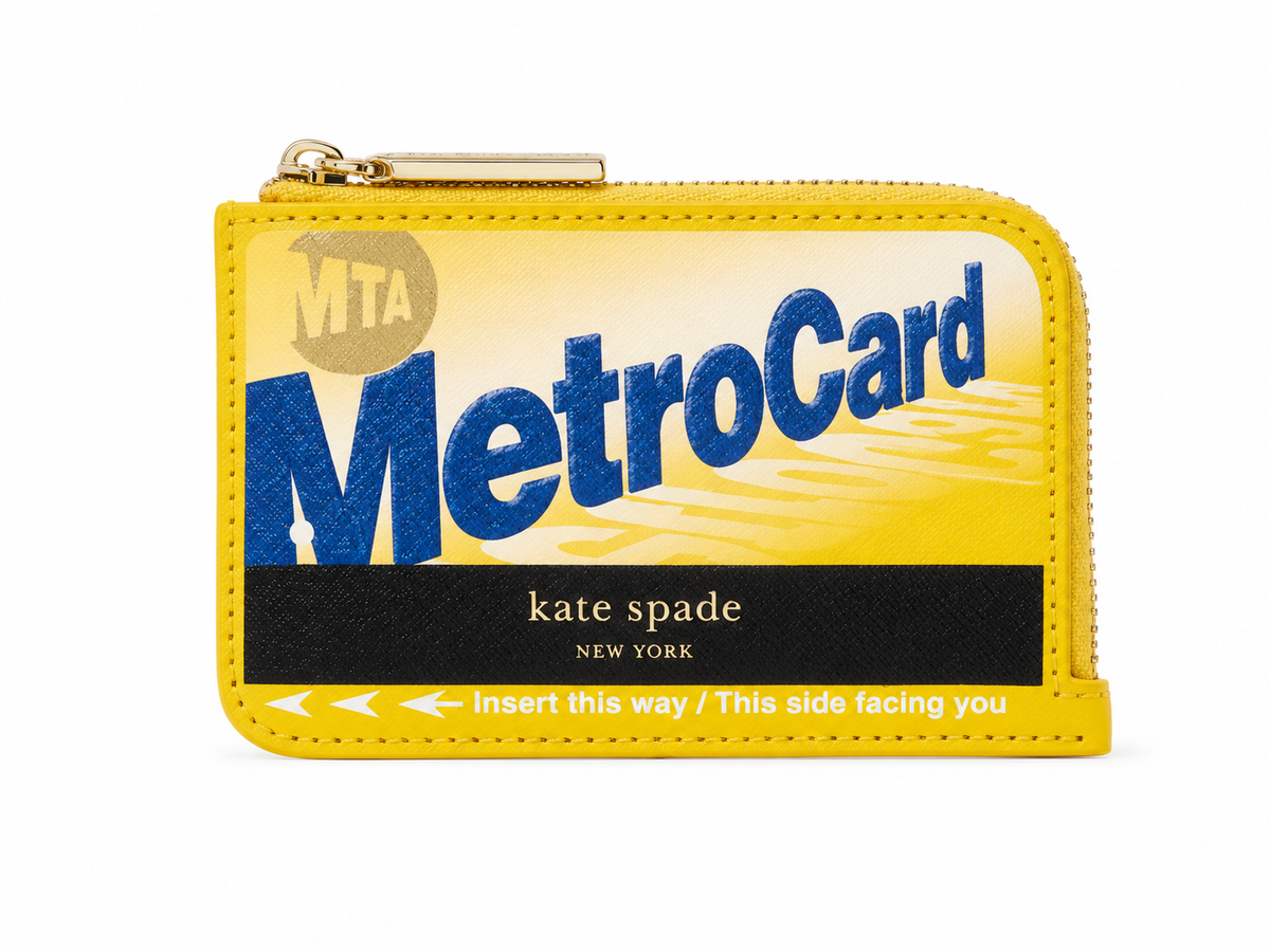 On A Roll Smooth Leather Metro Card Zip