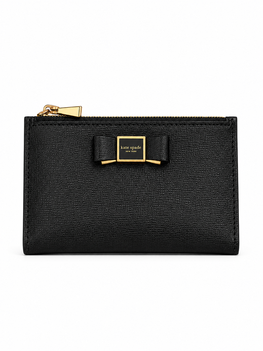 Morgan Bow Embellished Saffiano Leather