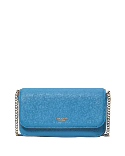 Ava Pebbled Leather Flap Chain Wallet