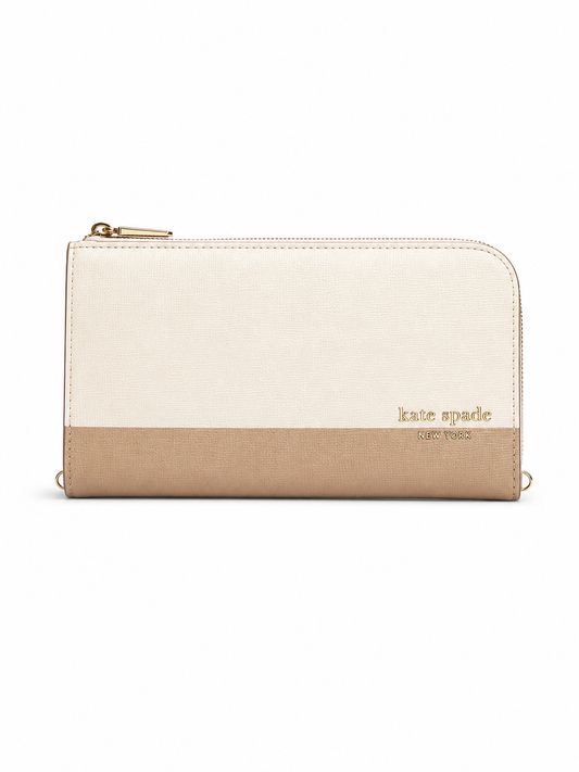 Devin Colorblocked Saffiano Leather Zip