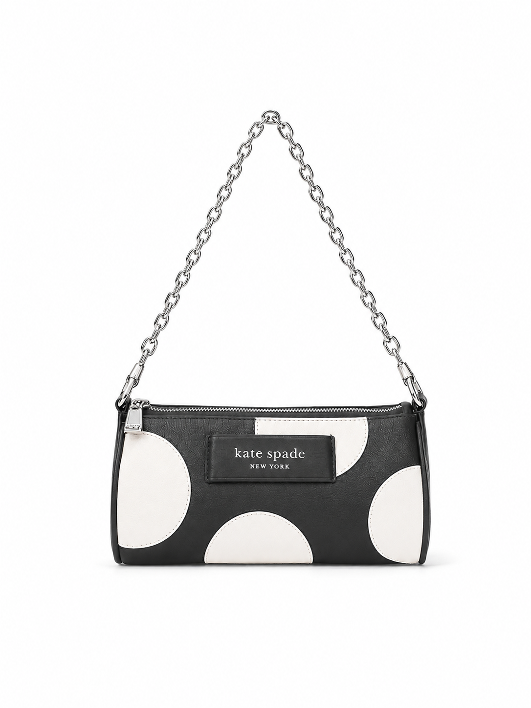 Label Dot Applique Smooth Leather Pochet