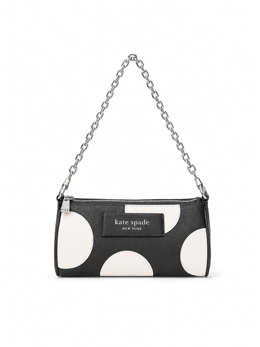 Label Dot Applique Smooth Leather Pochet