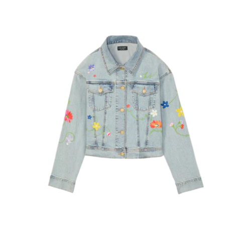 Floral Embroidered Denim Jacket