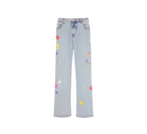 Floral Embroidered Jeans