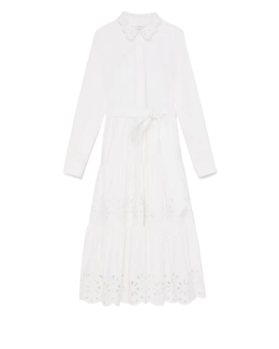 Daisy Eyelet Long Sleeve Shirt Dress