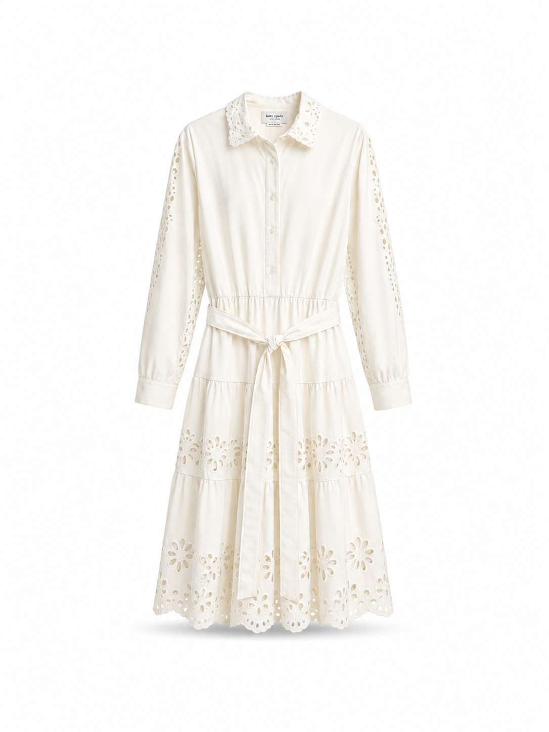 Daisy Eyelet Long Sleeve Shirt Dress