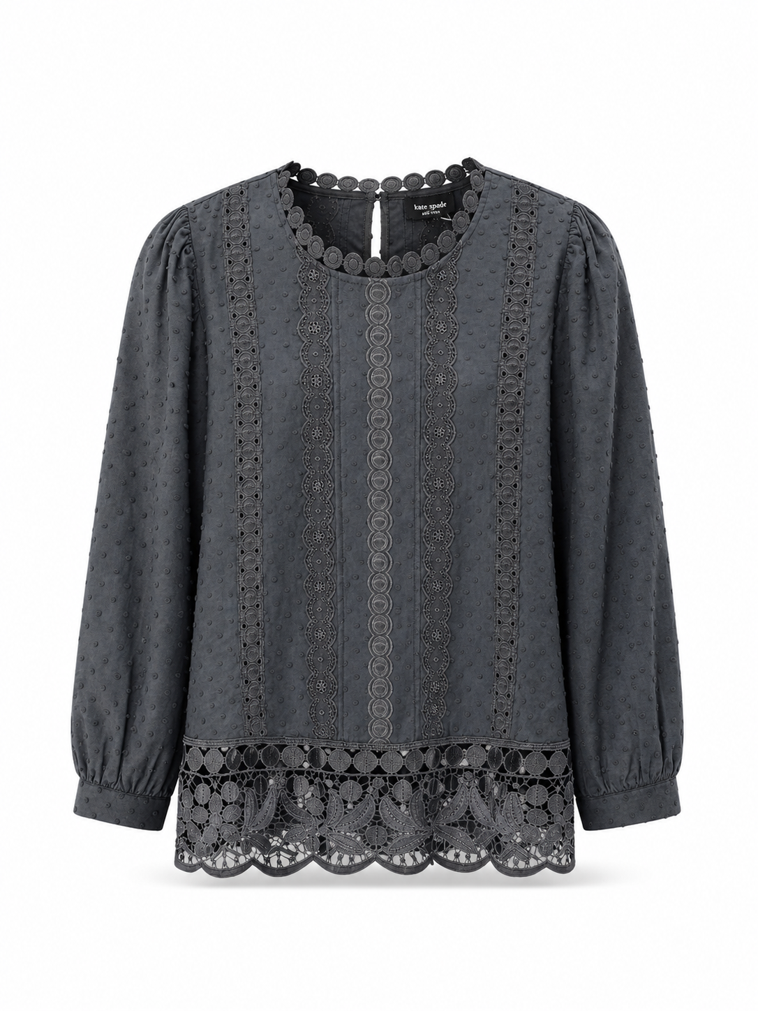 Guipure Lace Trim Blouse