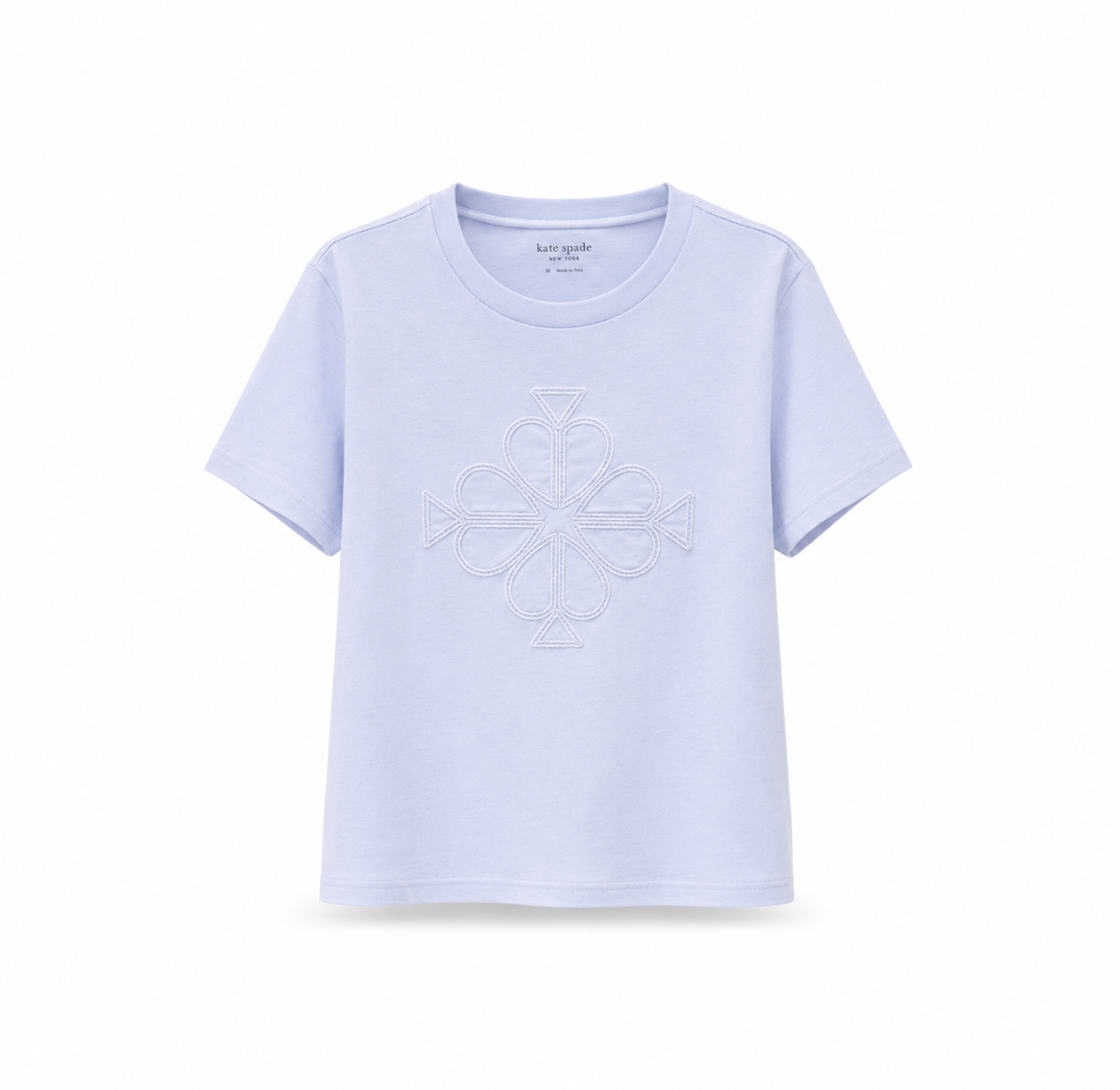 Embroidered Spade Flower Logo Tee