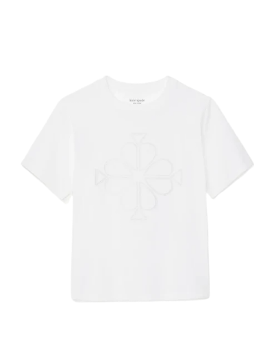 Embroidered Spade Flower Logo Tee