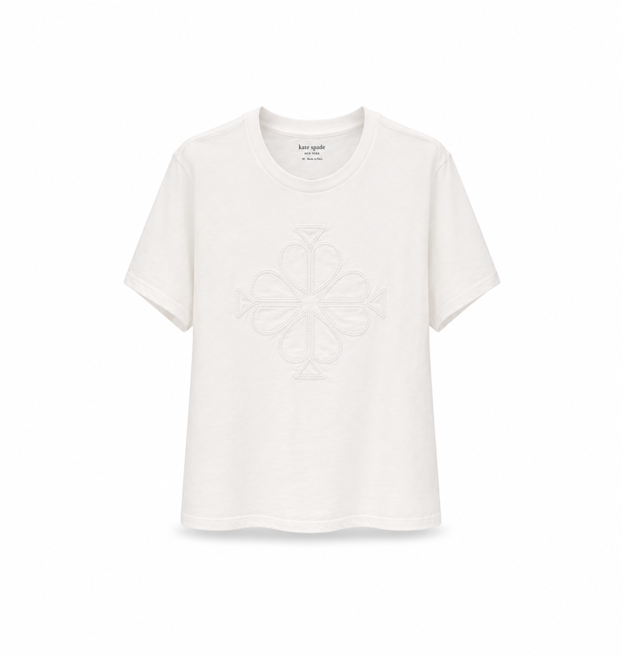 Embroidered Spade Flower Logo Tee