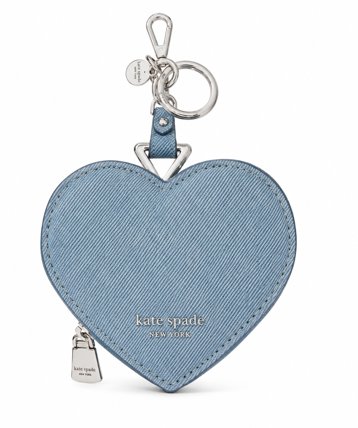 Liv Denim Suede Heart Coin Purse