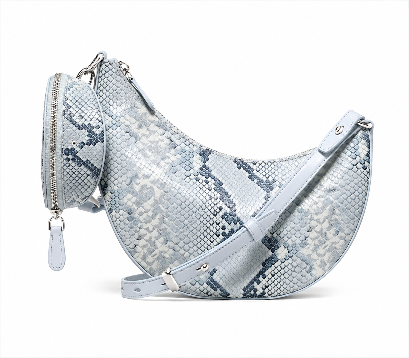 Duo Snake Embossed Crossbody Bag