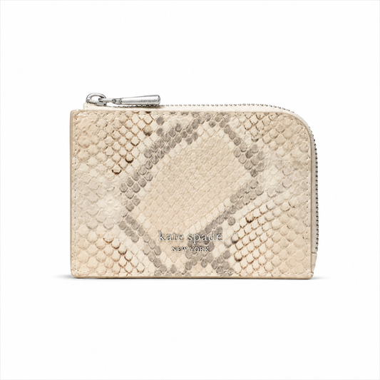 Snake Embossed Mini Zip Card Case