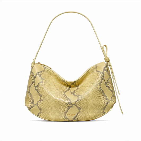 Loop Snake Embossed Large Shoulder Bag