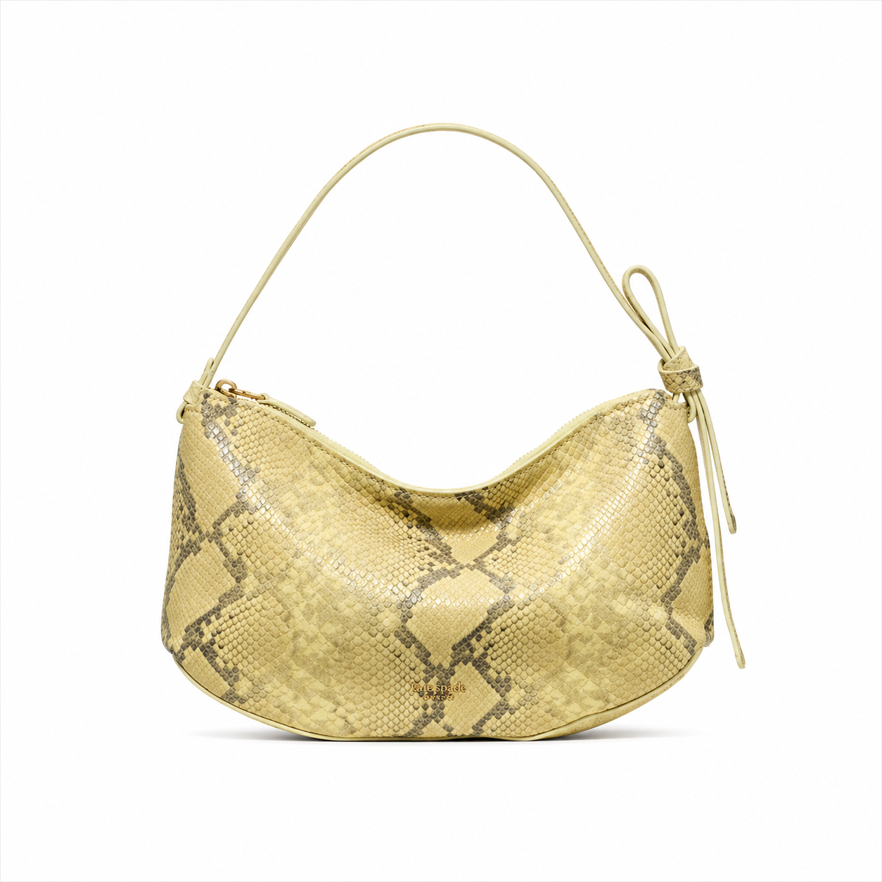 Loop Snake Embossed Shoulder Bag