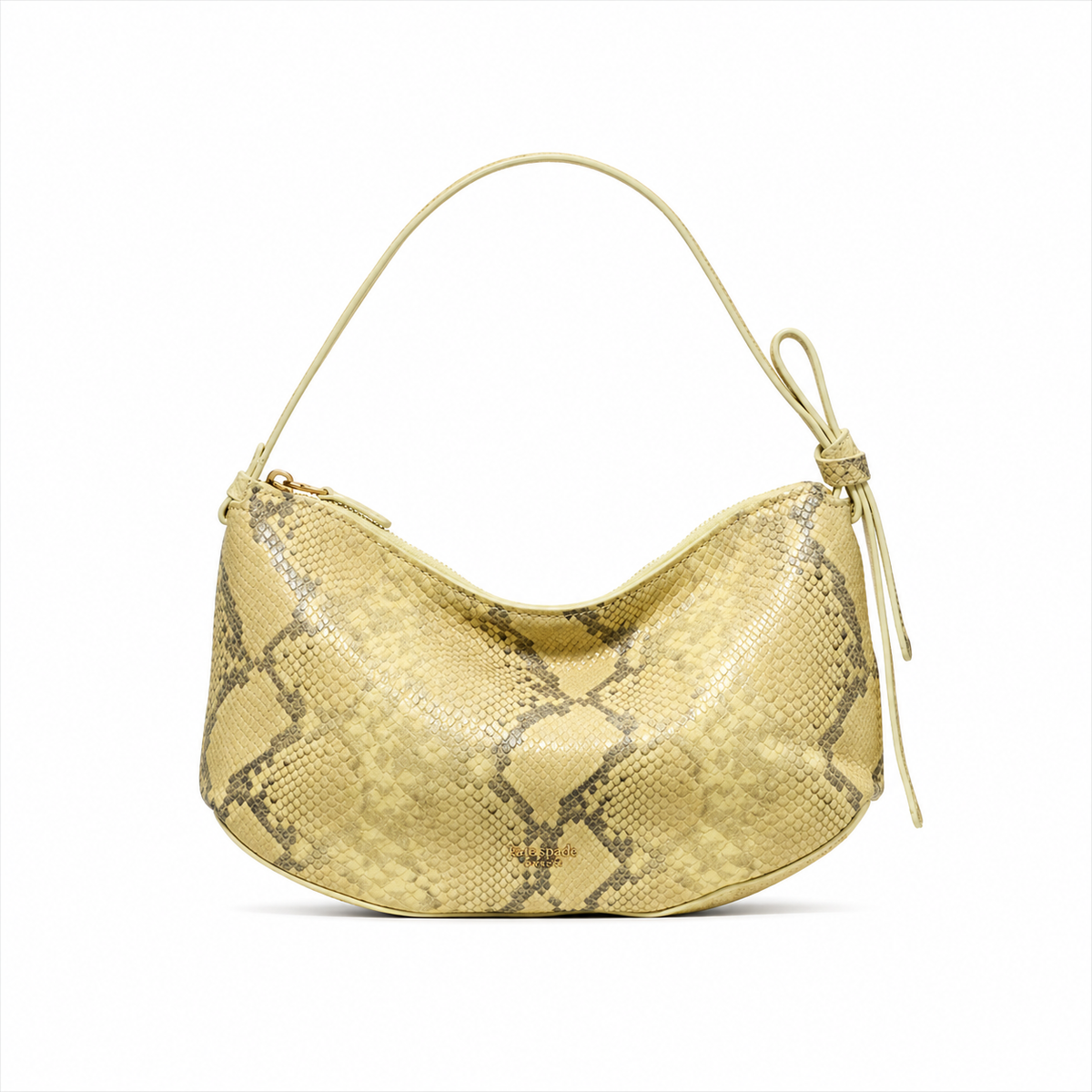 Loop Snake Embossed Shoulder Bag