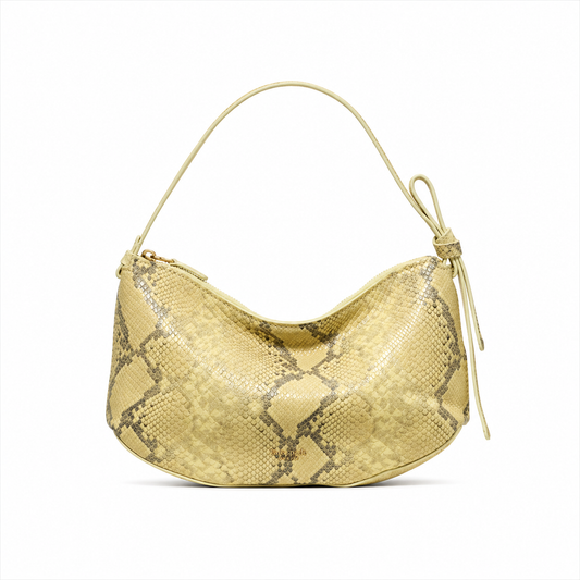 Loop Snake Embossed Shoulder Bag