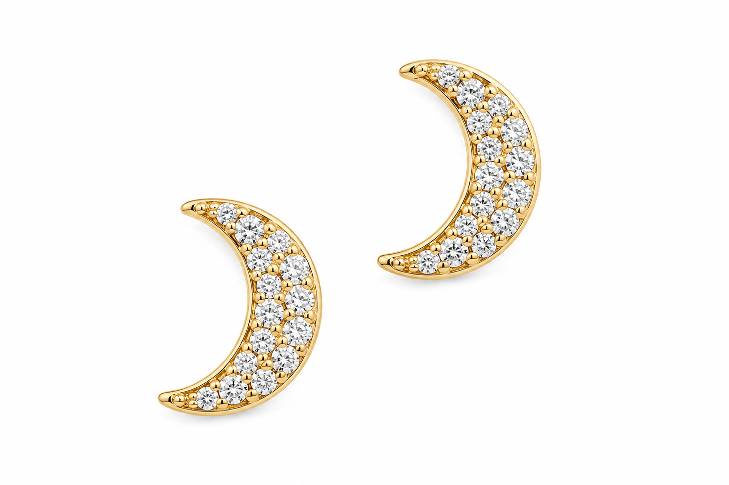Youre A Gem Pave Moon Studs