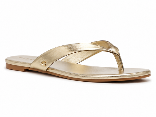 Sandie Metallic Leather Flip Flop Sandal