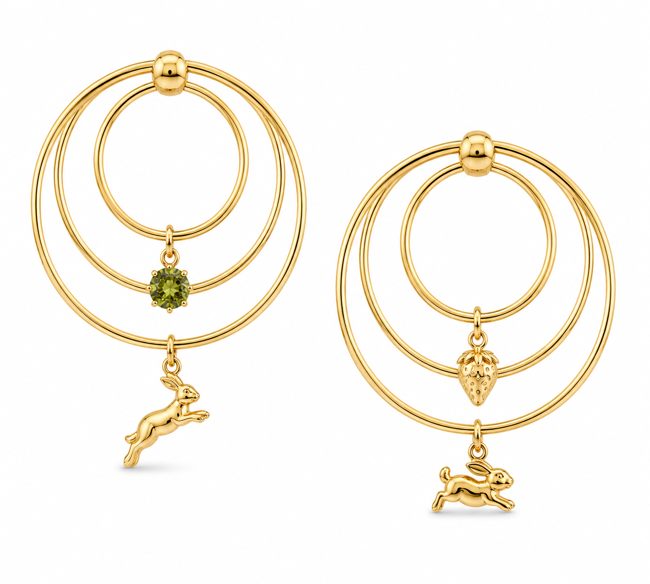 Secret Garden Charm Hoops