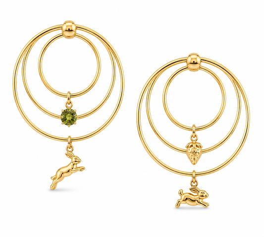 Secret Garden Charm Hoops