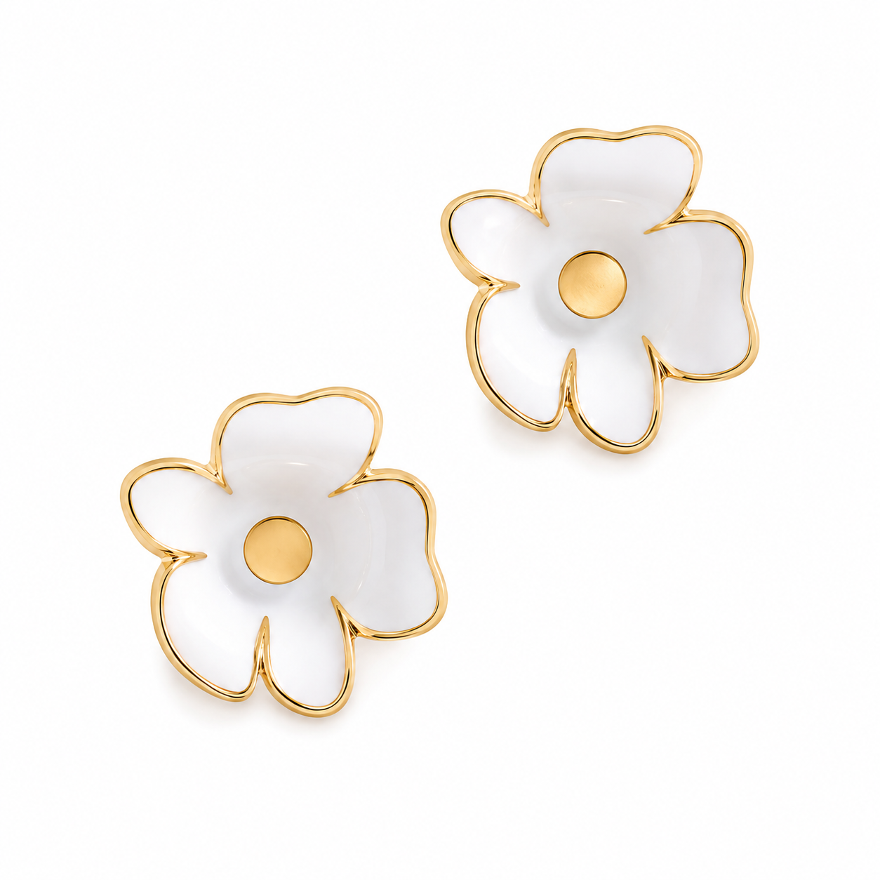 Golden Bloom Flower Studs