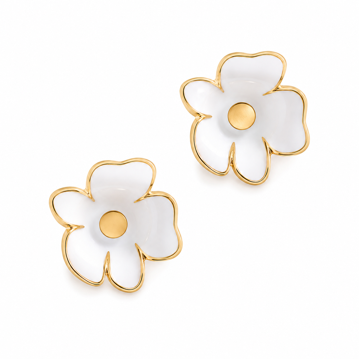 Golden Bloom Flower Studs