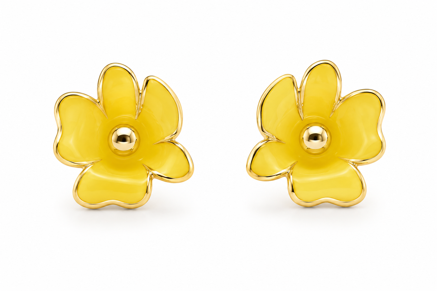 Golden Bloom Flower Studs