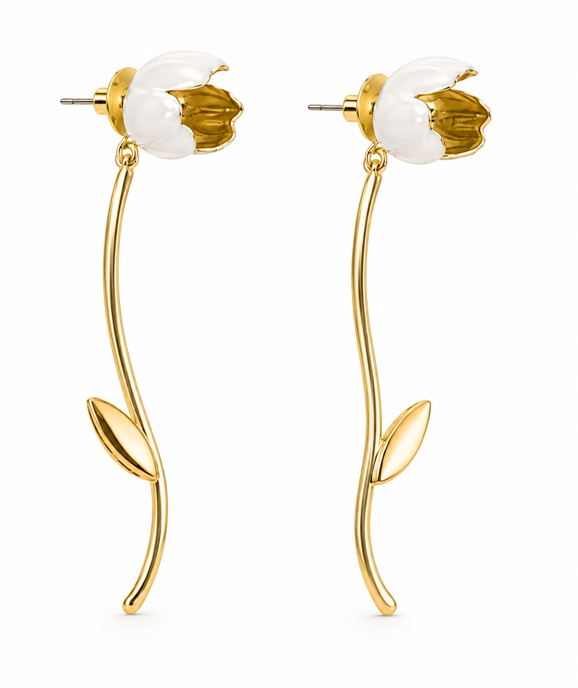 Golden Bloom Floral Statement Earrings