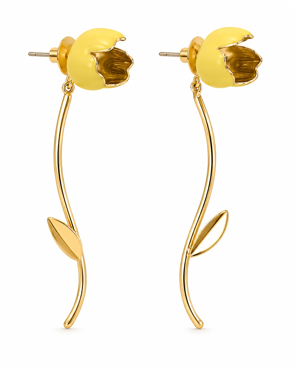 Golden Bloom Floral Statement Earrings