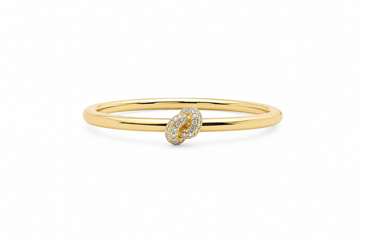 Sailors Knot Pave Hinge Bangle