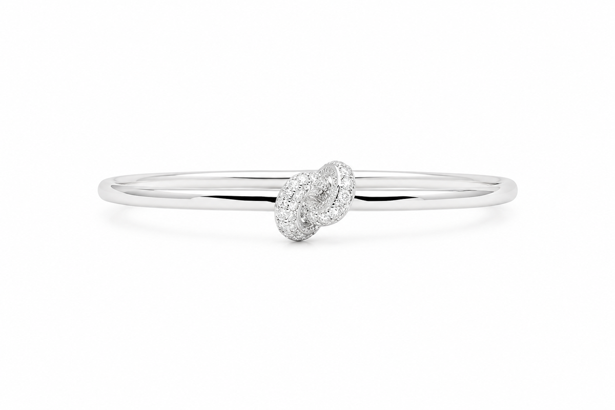 Sailors Knot Pave Hinge Bangle