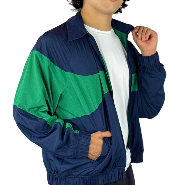 Nylon Colourblock Collared Jacket