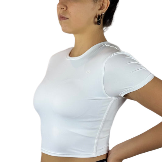 Tight-Fit Cropped Shelf-Bra Tee