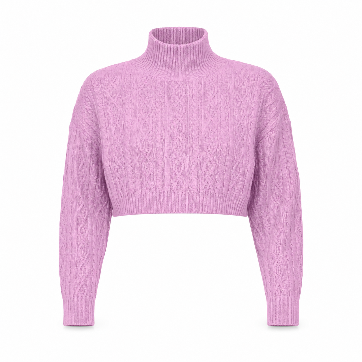 Cable Knit Cropped Winter Bliss Turtlene
