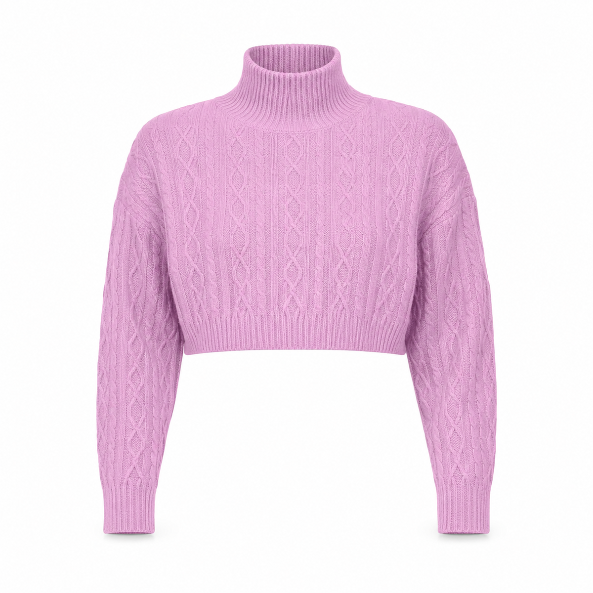 Cable Knit Cropped Winter Bliss Turtlene