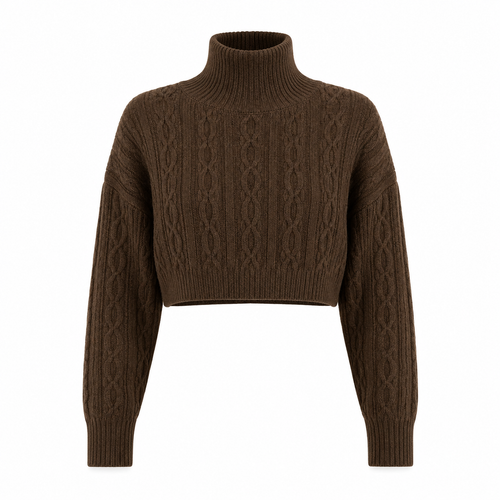 Cable Knit Cropped Winter Bliss Turtlene