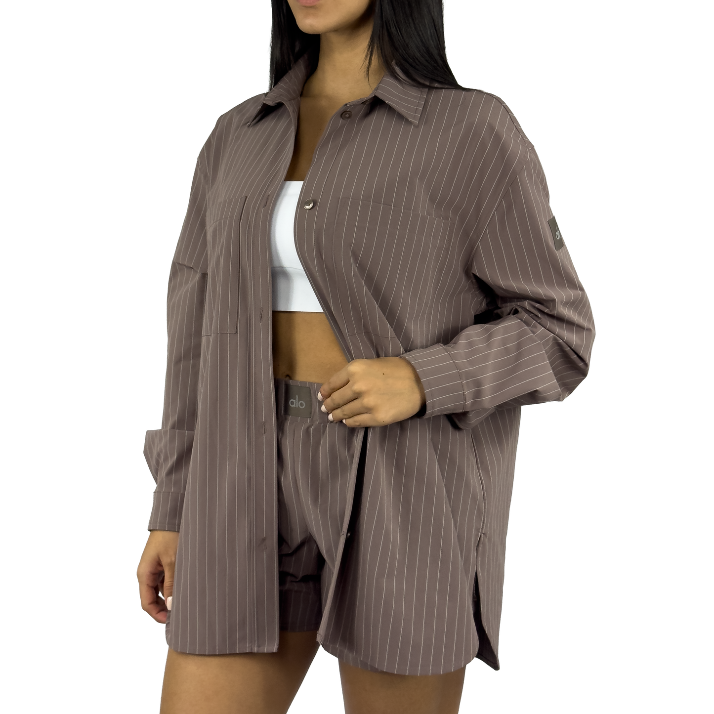 Alo Yoga Pinstripe Daylight Button Down