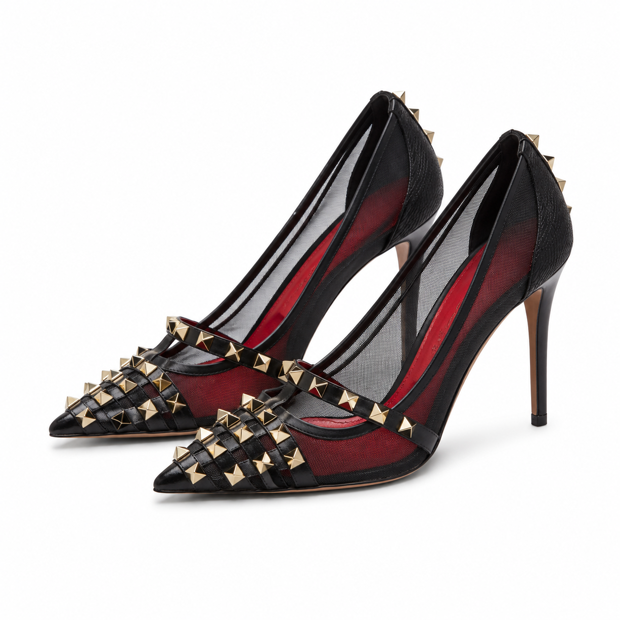 Rockstud Alcove Patent-Leather Pump 100