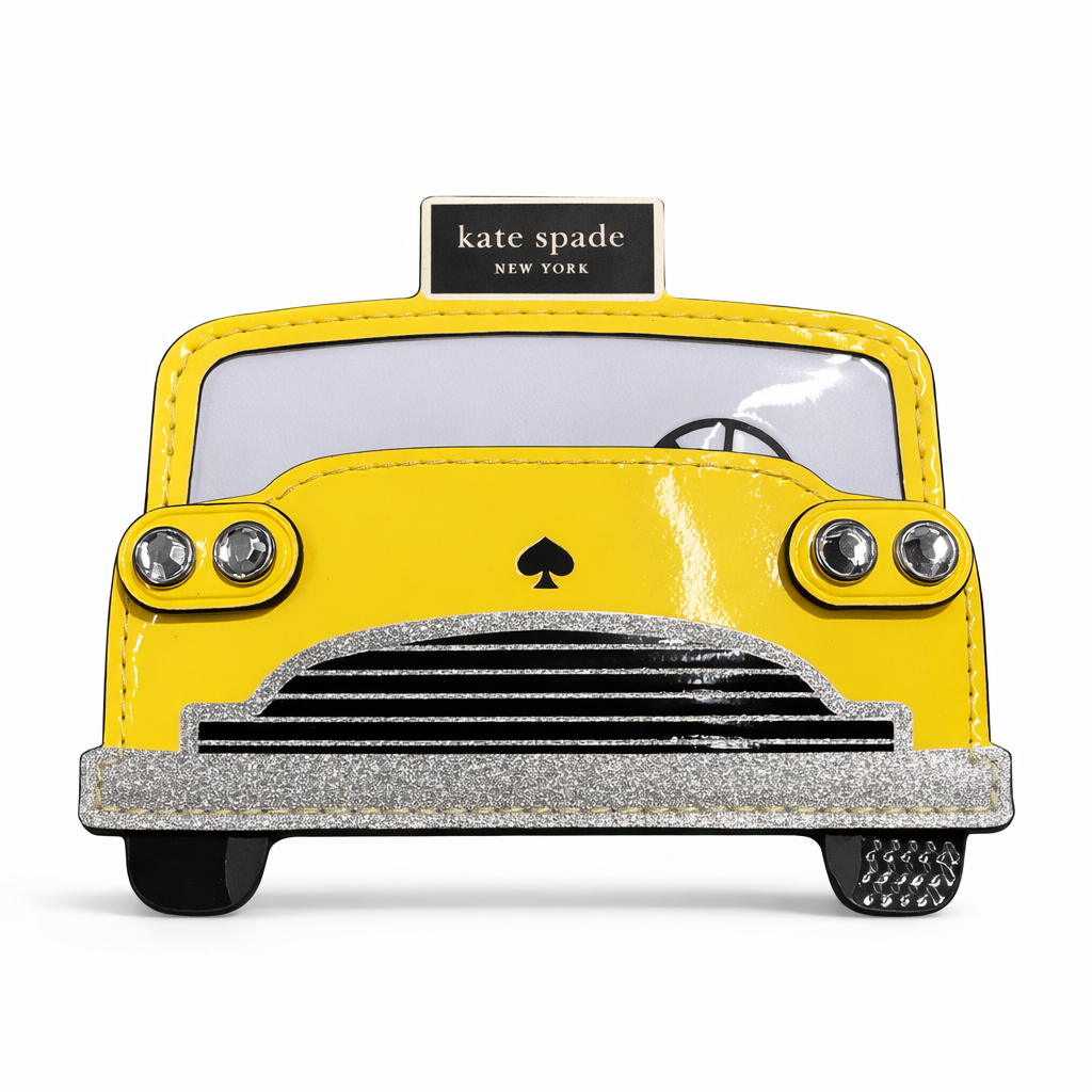Hey Taxi Embellished Smooth Leather Card