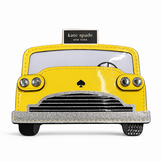 Hey Taxi Embellished Smooth Leather Card