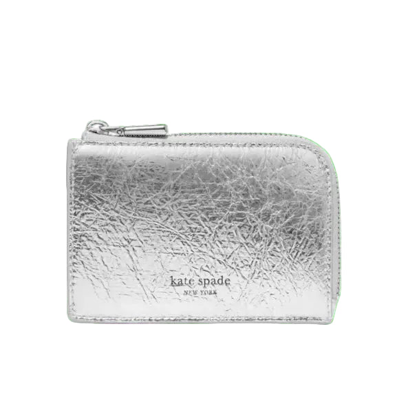 Crinkle Metallic Mini Zip Card Case