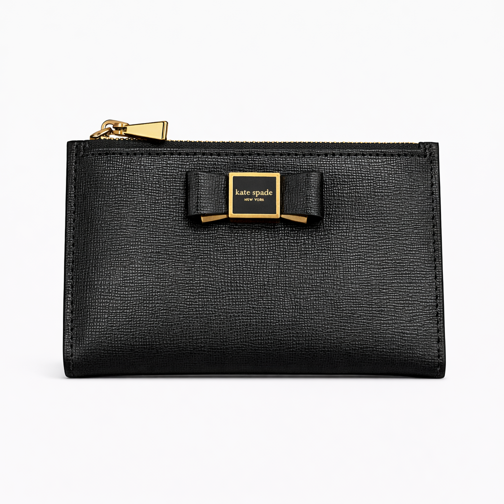 Morgan Bow Embellished Saffiano Leather