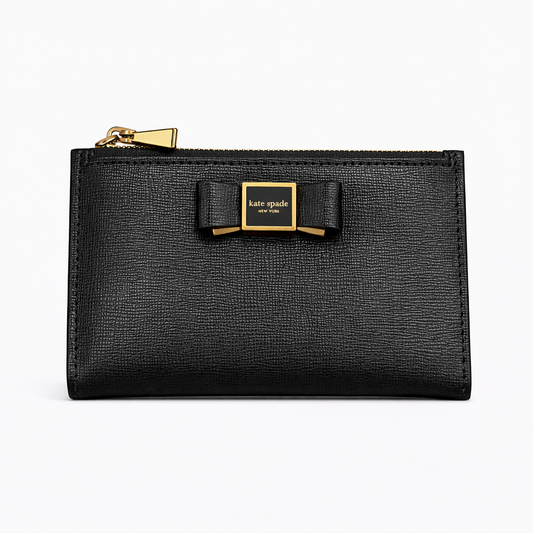 Morgan Bow Embellished Saffiano Leather